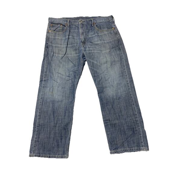 Levis 569 Jeans Mens Tag 38x30 Actual 40x28 Blue Straight Loose Baggy 90s Denim - Picture 2 of 14